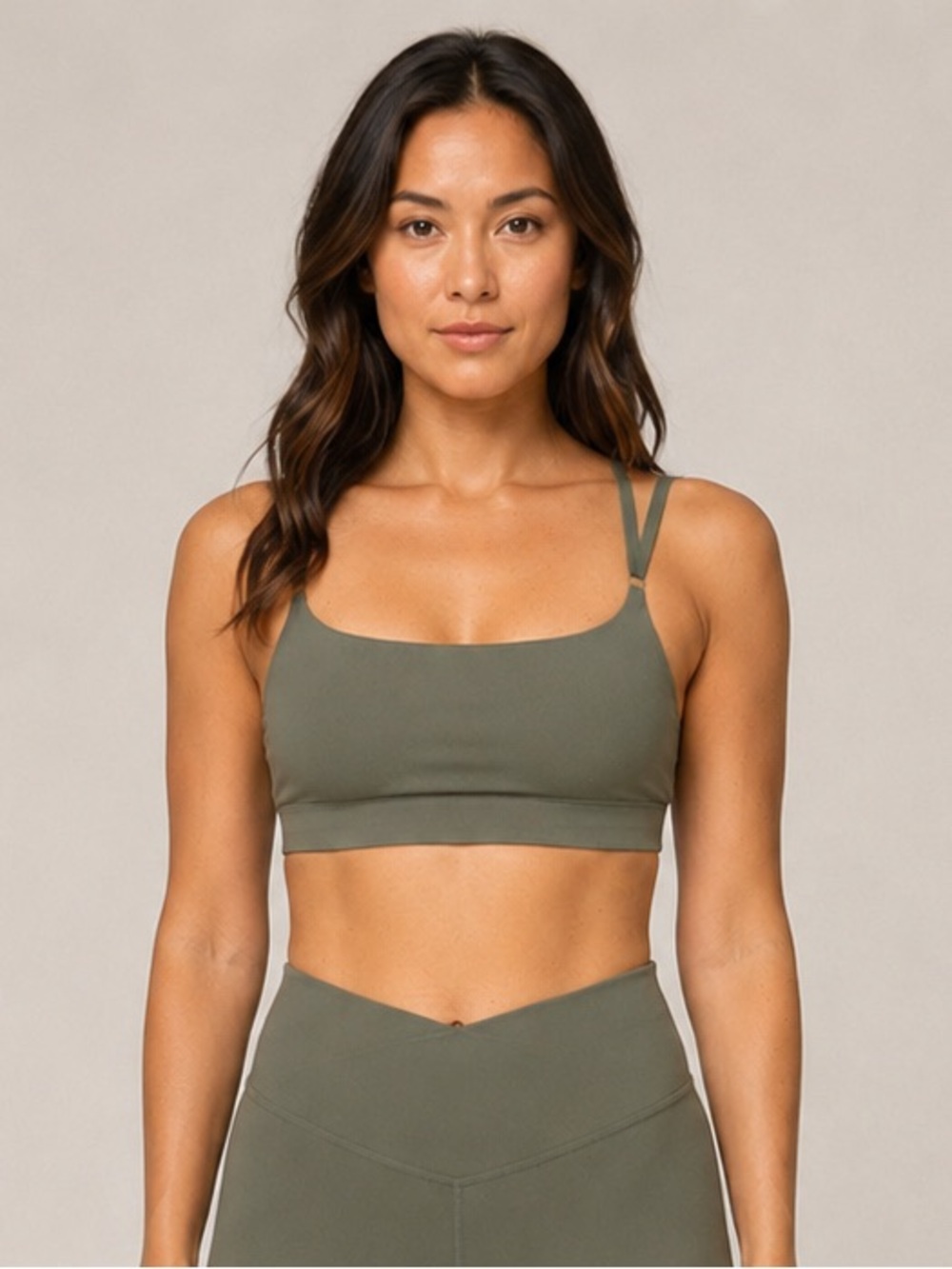 Outdoor Voices Zoom SuperForm Double Strap Sports Bra xs Tea Tree Green